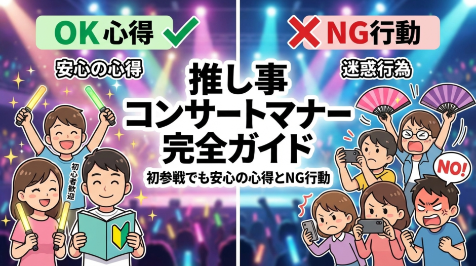 推し事のコンサートマナーを完全ガイド｜初参戦でも安心の心得とNG行動