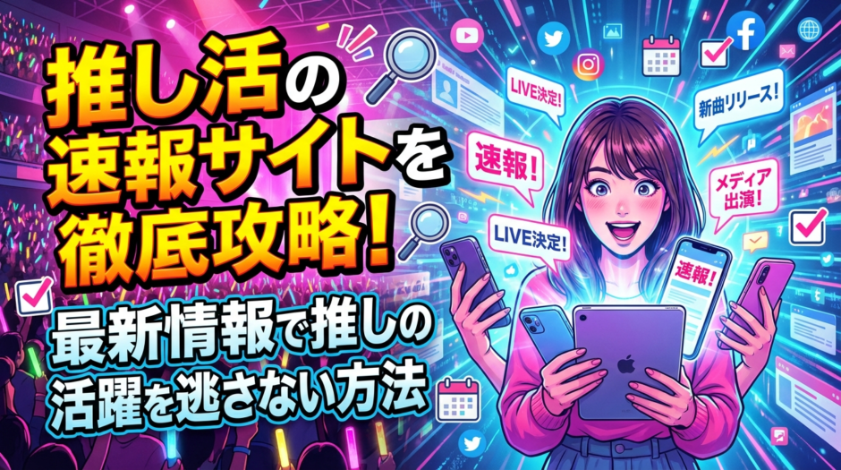推し活の速報サイトを徹底攻略！最新情報で推しの活躍を逃さない方法