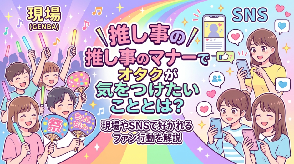 推し事のマナーでオタクが気をつけたいこととは？現場やSNSで好かれるファン行動を解説