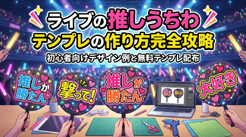 ライブの推しうちわテンプレの作り方完全攻略｜初心者向けデザイン例と無料テンプレ配布