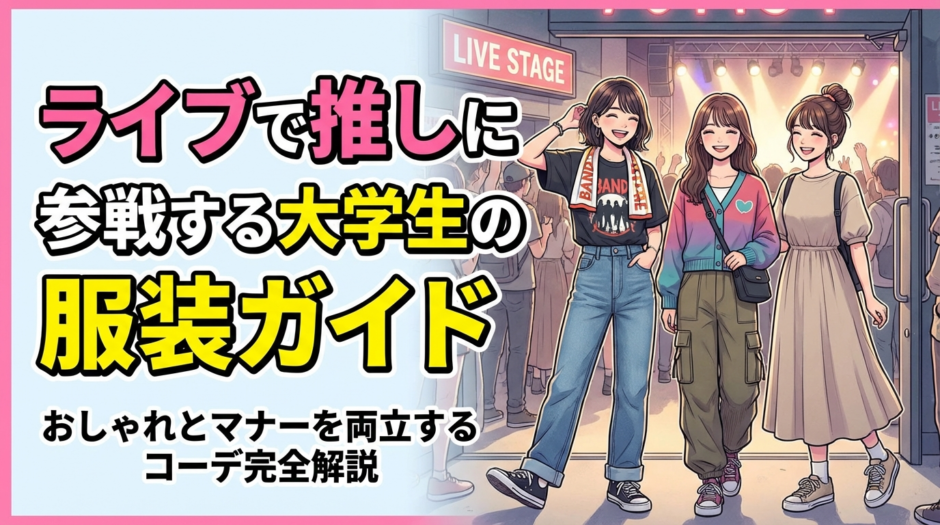 ライブで推しに参戦する大学生の服装ガイド｜おしゃれとマナーを両立するコーデ完全解説