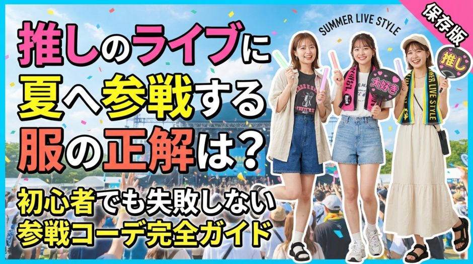 推しのライブに夏へ参戦する服の正解は？初心者でも失敗しない参戦コーデ完全ガイド