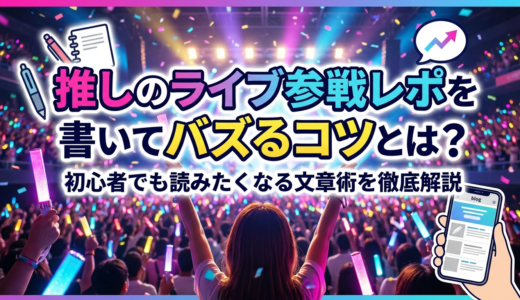 推しのライブ参戦レポを書いてバズるコツとは？初心者でも読みたくなる文章術を徹底解説