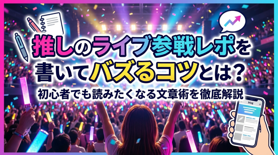 推しのライブ参戦レポを書いてバズるコツとは？初心者でも読みたくなる文章術を徹底解説