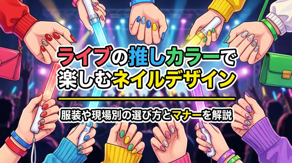 ライブの推しカラーで楽しむネイルデザイン｜服装や現場別の選び方とマナーを解説