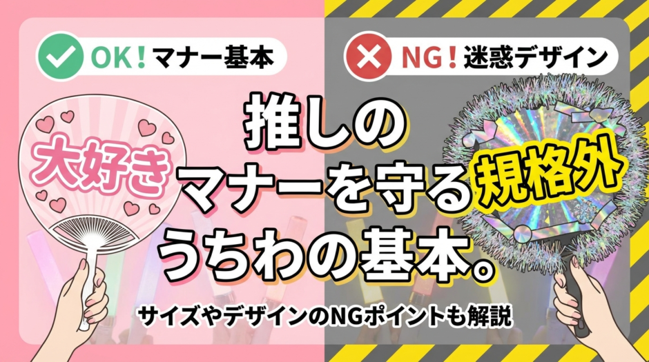 推しのマナーを守るうちわの基本。サイズやデザインのNGポイントも解説