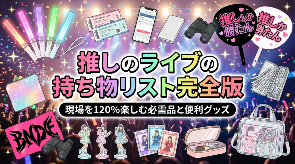 推しのライブの持ち物リスト完全版｜現場を120％楽しむ必需品と便利グッズ
