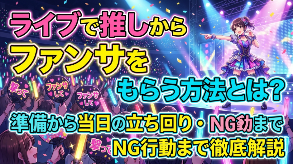 ライブで推しからファンサをもらう方法とは？準備から当日の立ち回り・NG行動まで徹底解説