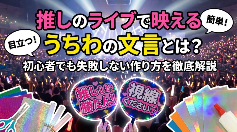 推しのライブで映えるうちわの文言とは？初心者でも失敗しない作り方を徹底解説