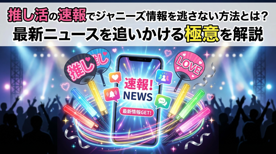 推し活の速報でジャニーズ情報を逃さない方法とは？最新ニュースを追いかける極意を解説