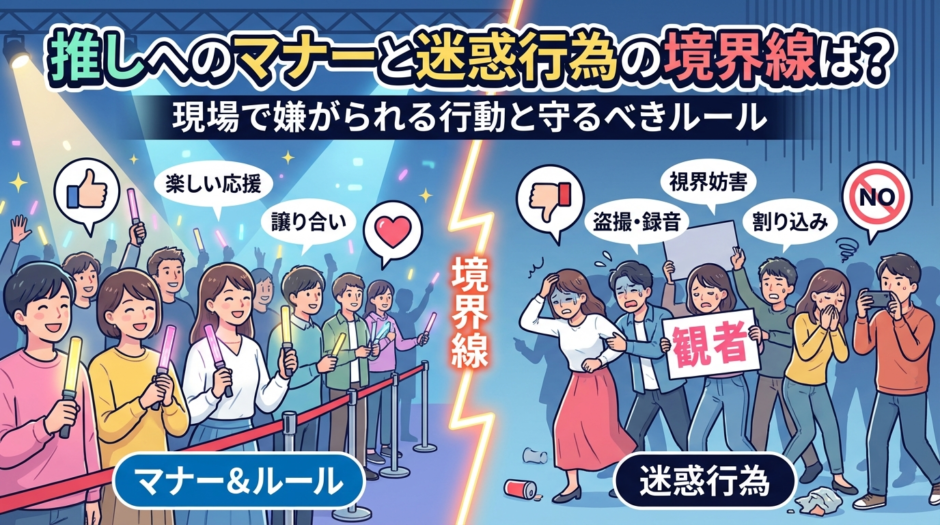 推しへのマナーと迷惑行為の境界線は？現場で嫌がられる行動と守るべきルール
