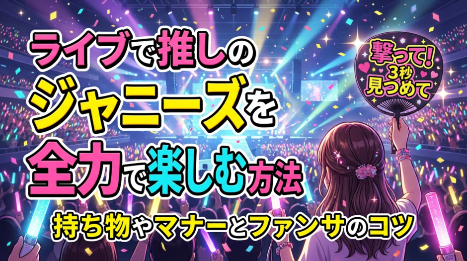ライブで推しのジャニーズを全力で楽しむ方法｜持ち物やマナーとファンサのコツ