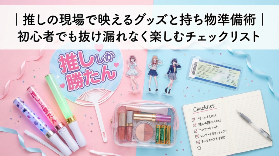 推しの現場で映えるグッズと持ち物準備術｜初心者でも抜け漏れなく楽しむチェックリスト