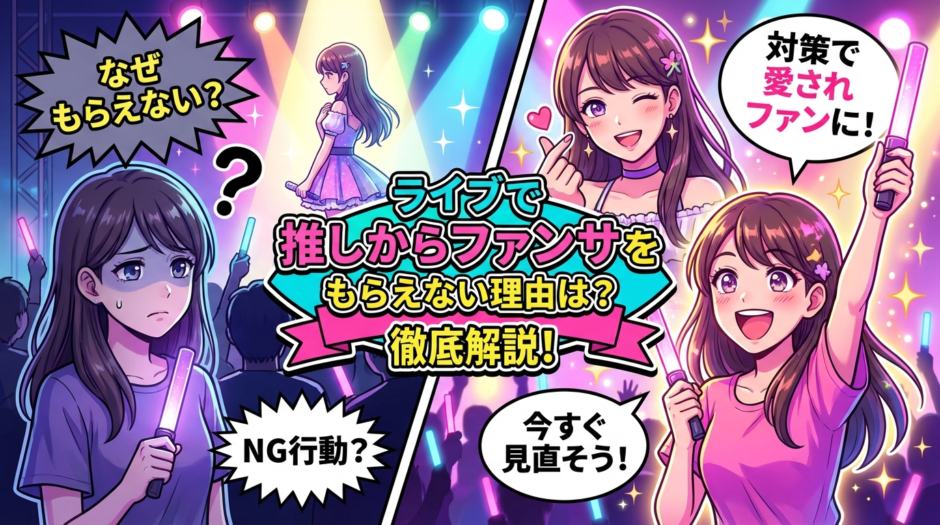 ライブで推しからファンサをもらえない理由は？今すぐ見直したい行動と対策を徹底解説